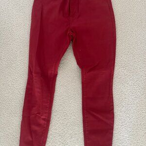 Frame Le High Skinny Jeans in Red Coated Stretch -  29